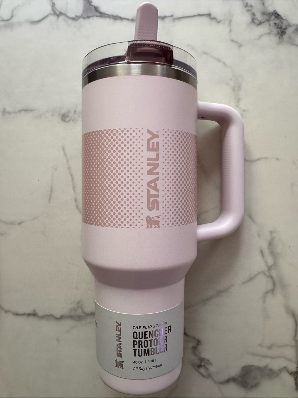 Stanley Quencher 40oz Flip Straw Protour Tumbler Rose Quartz Fade